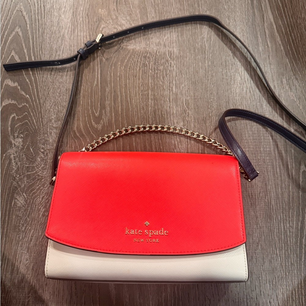 Kate Spade New York Carson Colorblock Convertible Crossbody Bag Red White Blue